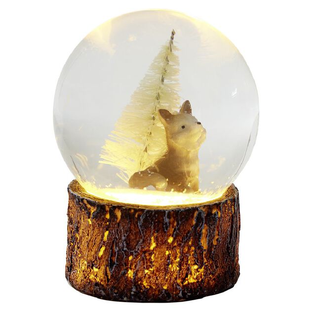 Boule &agrave; neige en verre d&eacute;co animal de la for&ecirc;t