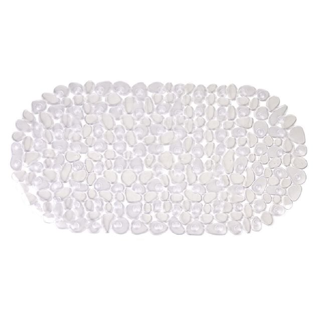 Fond de baignoire antid&eacute;rapant design galet pvc blanc