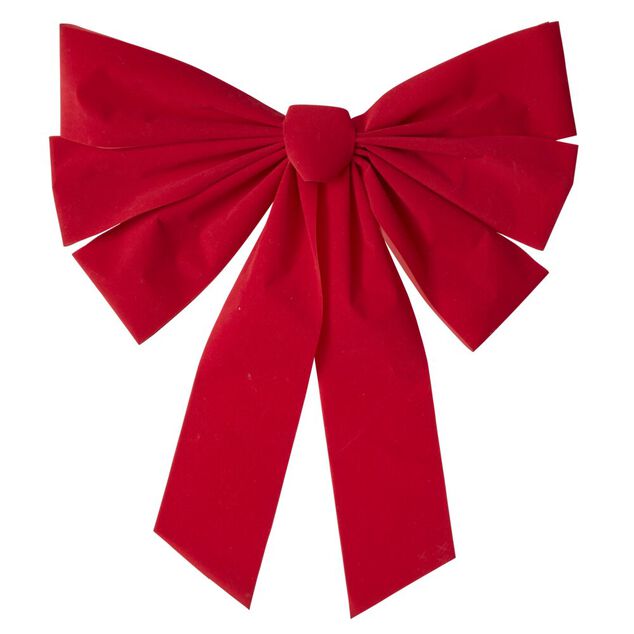 D&eacute;coration noeud de No&euml;l L45 cm plastique rouge