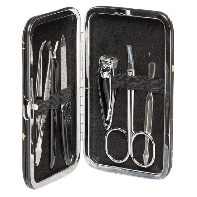 Set manucure 6 pi&egrave;ces Spring fleuri, gris