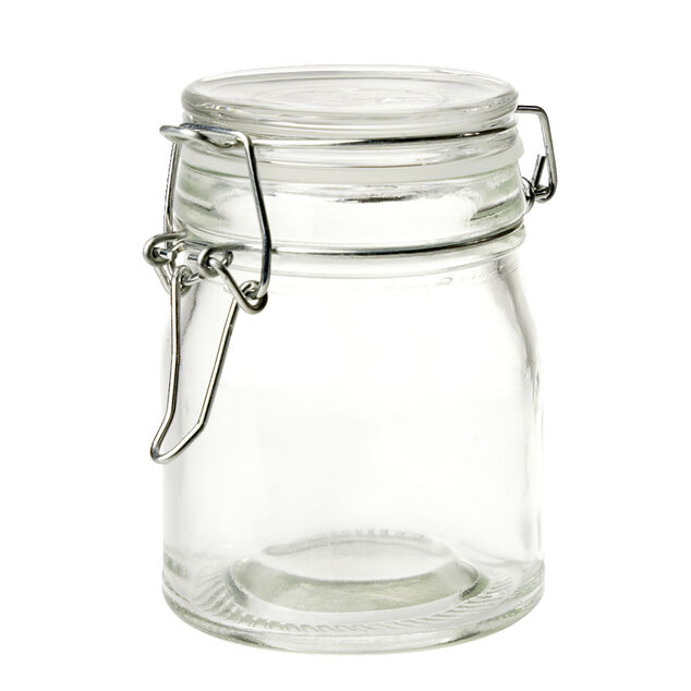 Pot à épices en verre avec fermeture mécanique Ø6,5xH9,5cm