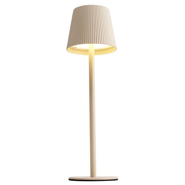 Lampe de table Talli LED tactile 120lm variable USB m&eacute;tal et plastique blanche &Oslash;10,5xH36cm