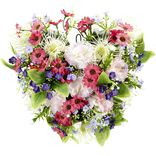 Coussin de fleurs forme coeur - Fleurs artificielles - Rose