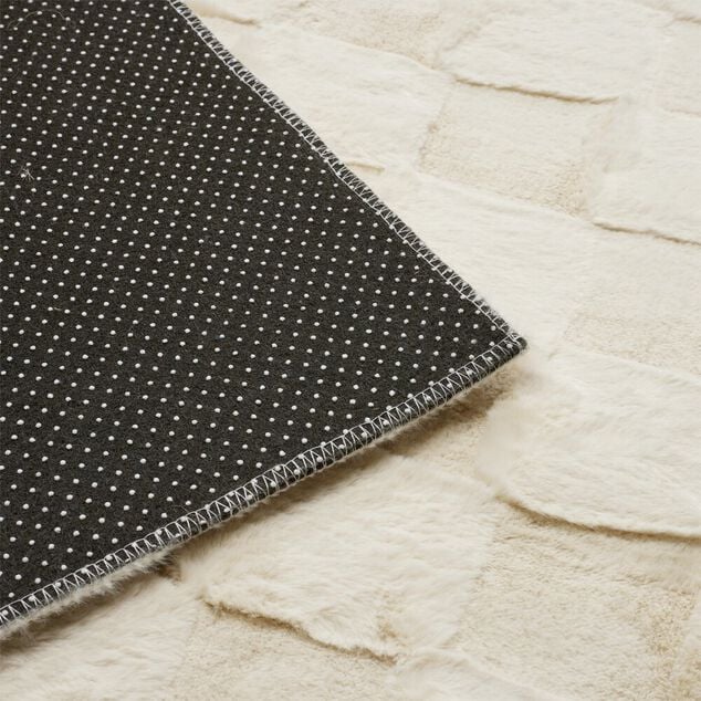 Tapis rectangulaire textur&eacute; polyester beige 160x230cm (2 mod&egrave;les)
