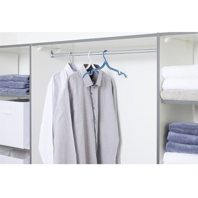 Cintre pliable bleu blanc et gris x3