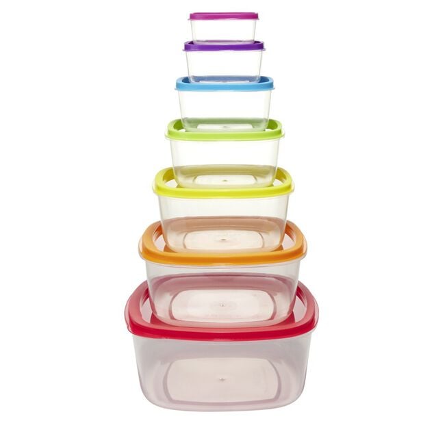 Bo&icirc;te de conservation alimentaire x7 herm&eacute;tique en plastique