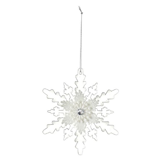 Suspension de No&euml;l Flocon blanc transparent