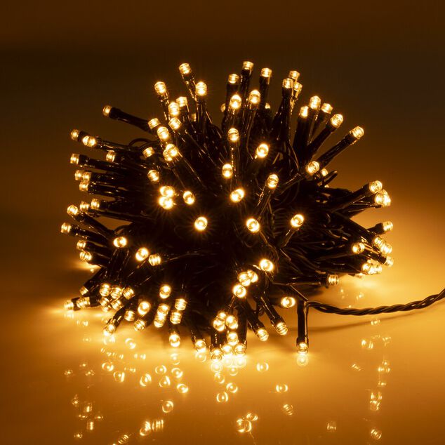 Guirlande de No&euml;l solaire lumineuse 240LED blanc chaud L1790cm