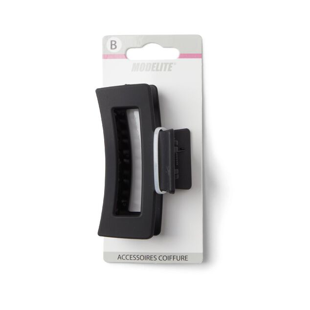 Pince cheveux noir mat rectangulaire L9cm