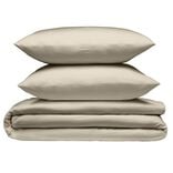 Parure de lit 2 personnes 240x220cm avec 2  taies polyester uni taupe