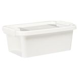 Bo&icirc;te de rangement avec couvercle blanc transparent 4L