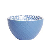 Coupelle porcelaine motif fleur bleue et blanche Ø13xH7,2cm