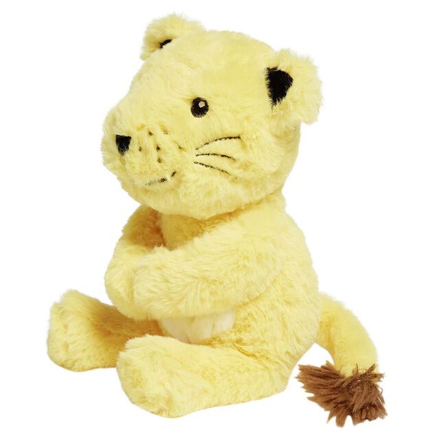 Peluche lionceau polyester 28x12x6cm jaune