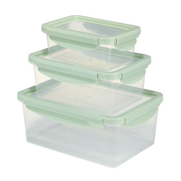 Bo&icirc;te alimentaire x3 plastique et silicone 500/1200/2200ml (2 mod&egrave;les rose ou vert)