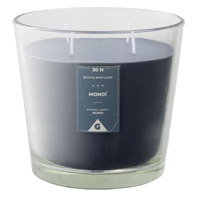 Bougie parfum&eacute;e dans verre senteur mono&iuml; &Oslash;13,5xH12,5cm 30H