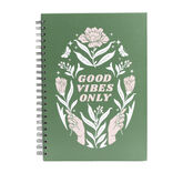 Carnet spirale A4 &agrave; lignes Good Vibes Only 200 pages