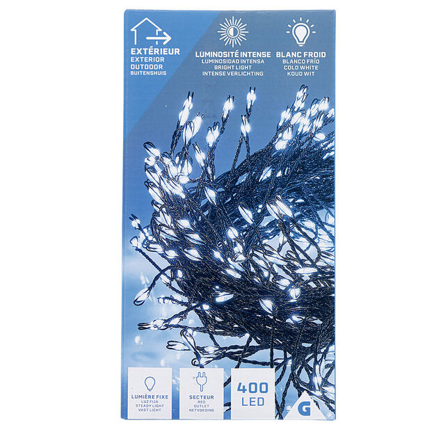 Guirlande lumineuse de No&euml;l blanc froid tiges 400 led