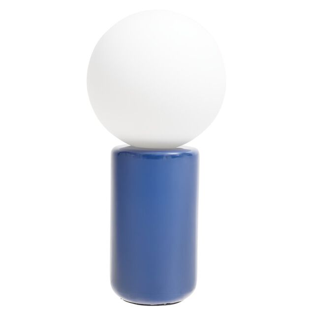 Lampe à poser cylindrique céramique et verre avec boule 12xH25cm (2 modèles)