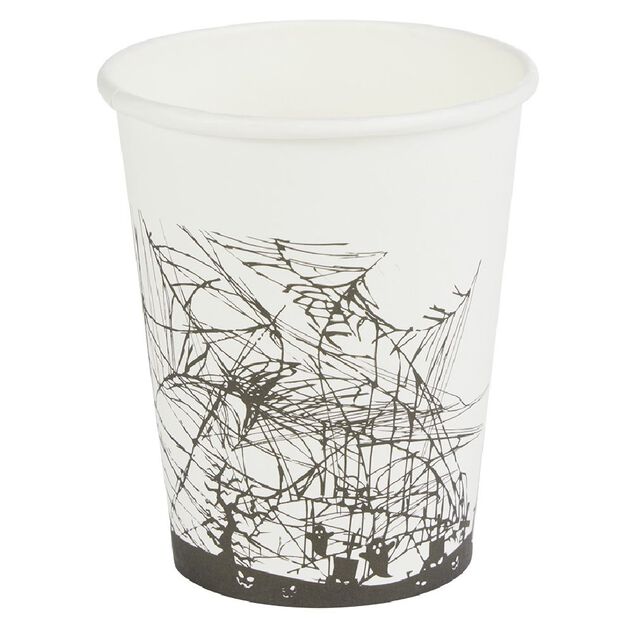 Gobelet en carton Halloween motif toile et fant&ocirc;me 25cl x10