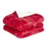 Plaid pilou pilou réversible rouge et blanc 127x152cm