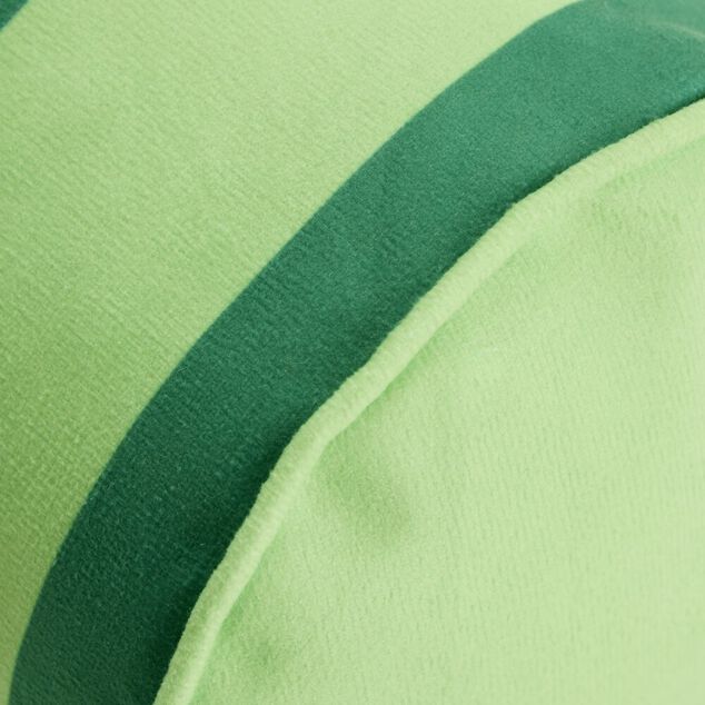 Coussin forme boudin bayad&egrave;re rayures color&eacute;es &Oslash;15x40cm (2 mod&egrave;les rouge ou vert )