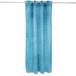 Rideau polyester 140x240cm effet velours bleu