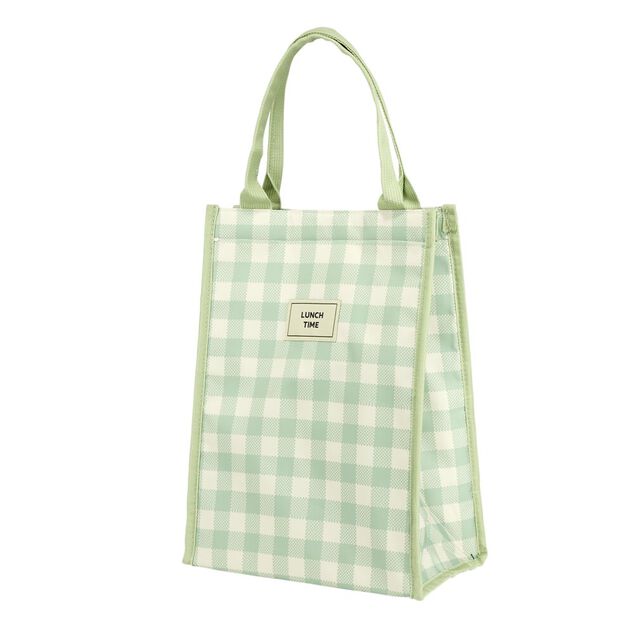 Sac isotherme 13L motif vichy vert 24x15xH33cm
