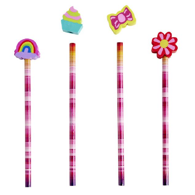 Crayon &agrave; papier avec gomme int&eacute;gr&eacute;e forme fantaisie L23,5cm x6