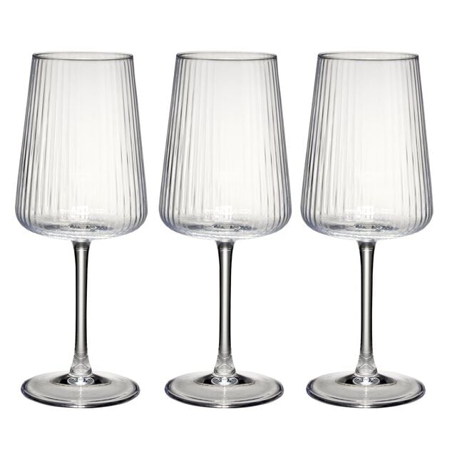 Verre &agrave; vin motif stri&eacute; 520 ml verre transparent