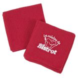 Torchon brod&eacute; La cuisine du Bistrot rouge x 2
