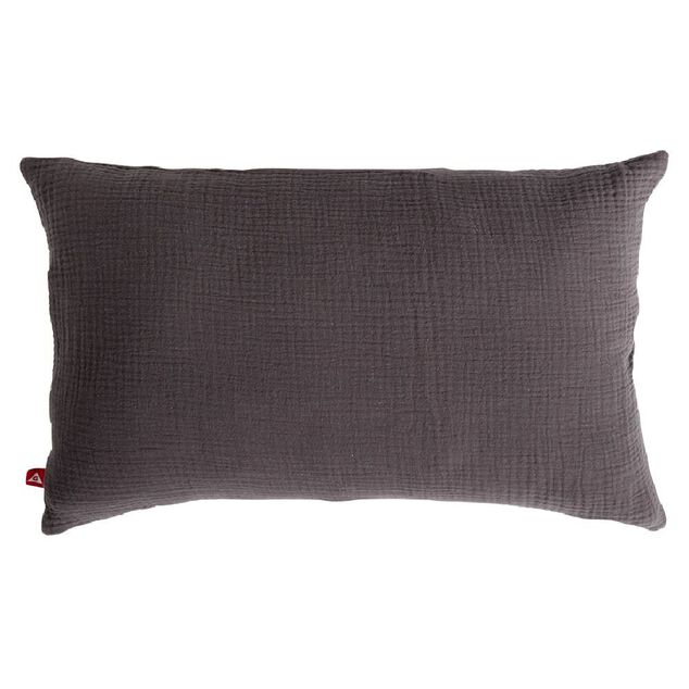 Housse de coussin 30x50cm gaze de coton gris