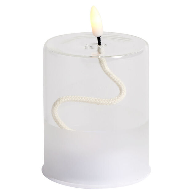 Bougie en verre &agrave; LED &Oslash;8xH10cm