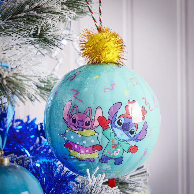 Boule de Noël Stitch avec pompon Ø12cm H15cm