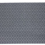 Set de table rectangulaire textil&egrave;ne imprim&eacute; losanges noir blanc