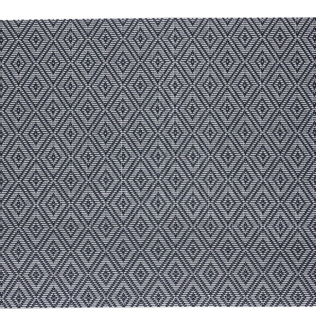 Set de table rectangulaire textil&egrave;ne imprim&eacute; losanges noir blanc