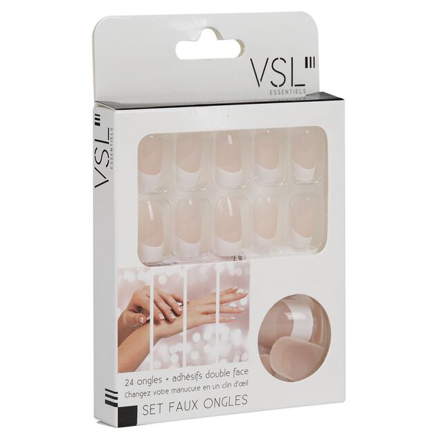 Kit de faux ongles style French manucure