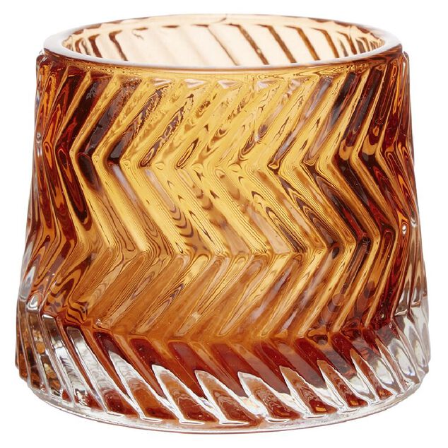 Photophore en verre strie diagonale