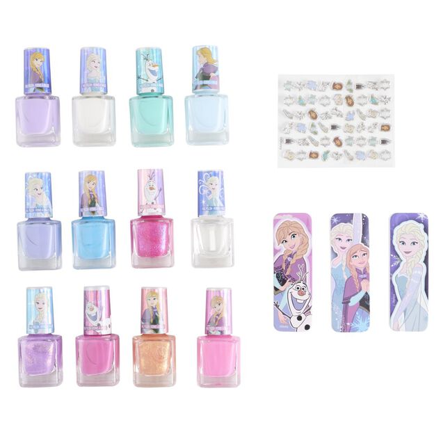 Set beaut&eacute; enfant vernis nail art et 16 accessoires licences 29,5x29,5cm