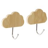 Pat&egrave;re murale forme nuage bambou et m&eacute;tal 6xH6cm x2