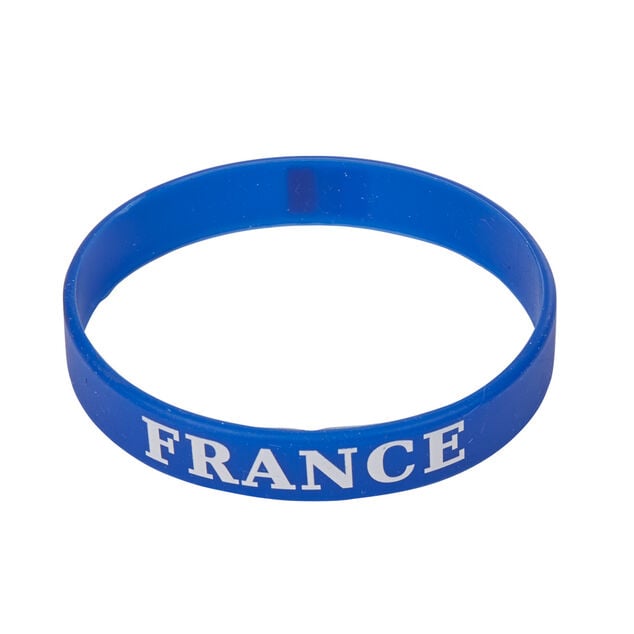 Bracelet supporter France silicone bleu &Oslash;6cm