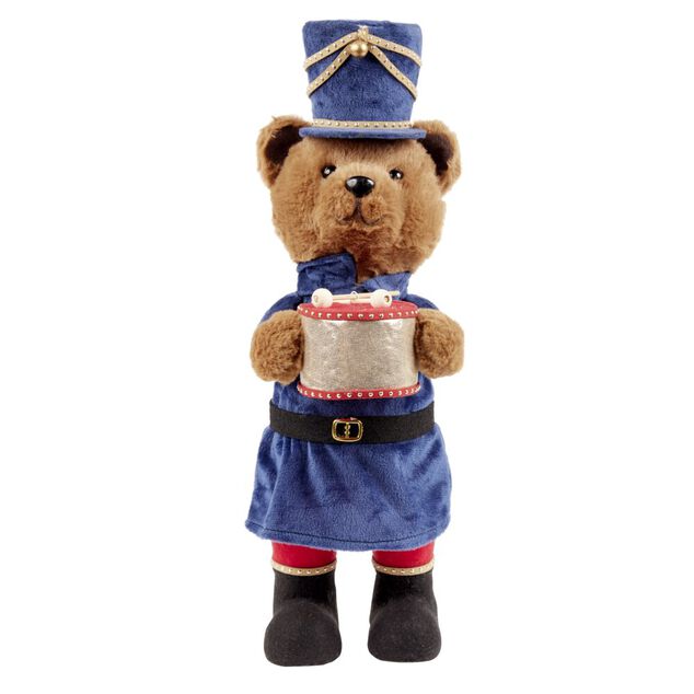 Ourson de No&euml;l &agrave; poser 19,5x14xH48cm (2 mod&egrave;les)