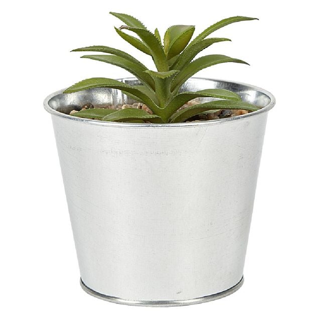 Plante grasse artificelle pot en zinc
