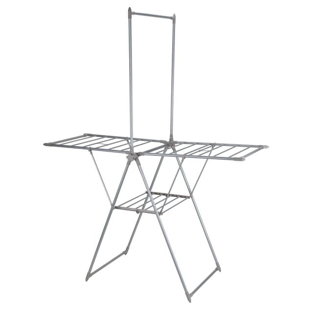 &Eacute;tendoir portant &agrave; cintres 16m d'&eacute;tendage gris 157x69xH196cm