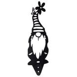 Nain de jardin en m&eacute;tal ajour&eacute; noir &agrave; planter H50cm