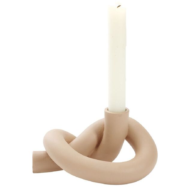 Bougeoir noeud 16xH8,5x11cm marron