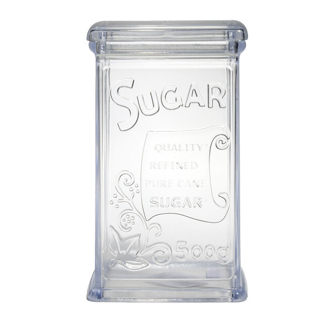 Boîte à sucre 500g plastique transparent 11,5x9xH19cm