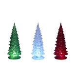 Sapin lumineux d&eacute;co H19cm plastique (3 coloris)