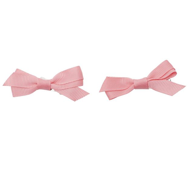Barrette à cheveux x2 mini noeud tissu pastel 2x5cm (4 modèles)