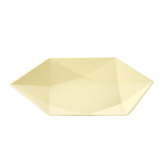 Assiette plate en carton x8 forme hexagonal beige &Oslash;26cm