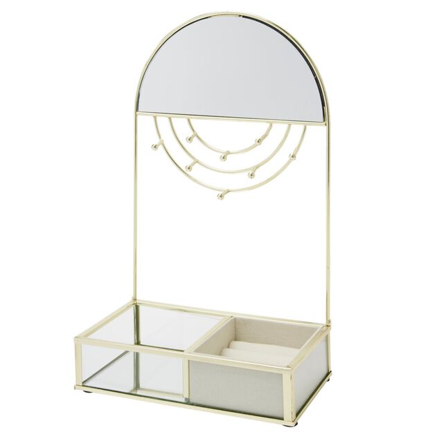 Porte-bijoux métal doré avec miroir 18x10xH30cm